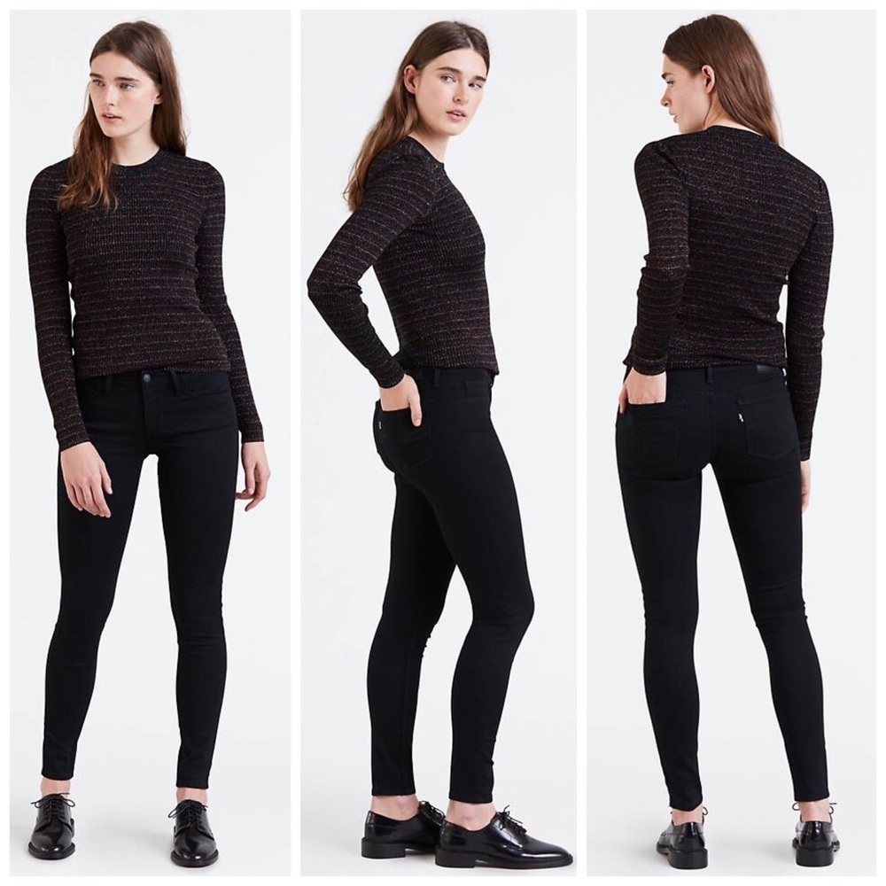Levi’s 710 Super Skinny Black Midrise Jeans
